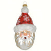 Snowflake Hat Santa Glass Ornament