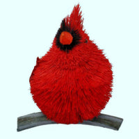 Buri Bristle Cardinal Perched 5 inch