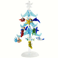 Glass Tree w/Sea Life Ornaments 7.75 inch