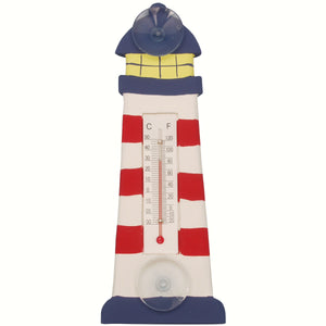 Red Lighthouse Window Thermometer Small