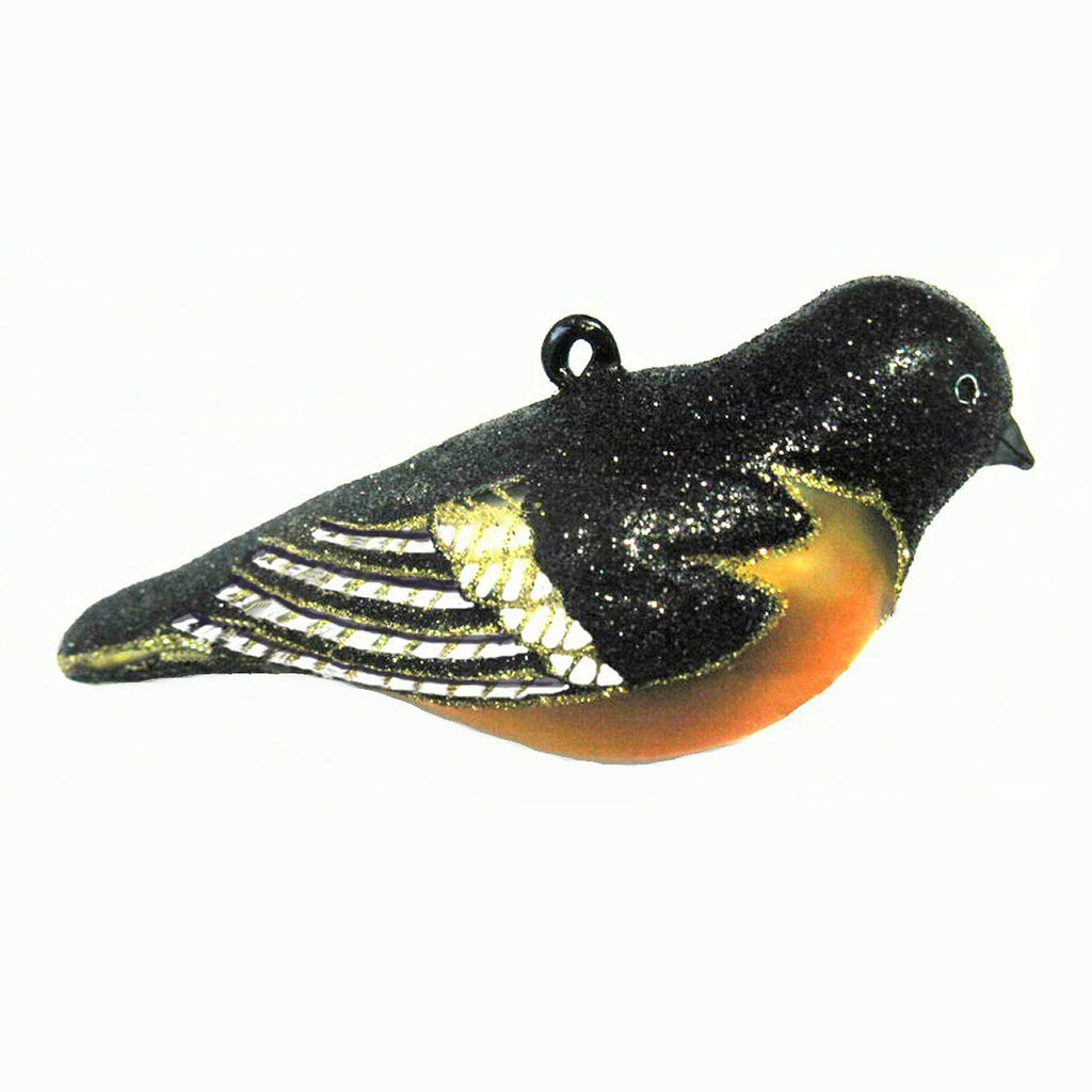 Baltimore Oriole Glass Bird Ornament