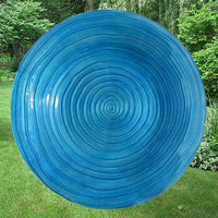 Blue Swirls Glass Hanging Bird Bath