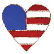 Patriotic Heart Stained Glass Suncatcher