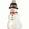 Rustic Snowman Glass Christmas Ornament