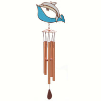 Dolphin Stained Glass Wind Chime