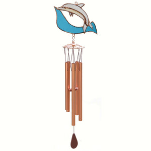 Dolphin Stained Glass Wind Chime
