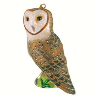 Barn Owl Glass Ornament