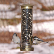 Quick Clean Tube Bird Feeder - 12" Antique Brass - Momma's Home Store