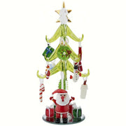 Glass Santa Tree w/Ornaments 8 inch