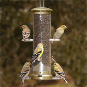 Quick Clean Nyjer Bird Feeder - 12" Antique Brass - Momma's Home Store