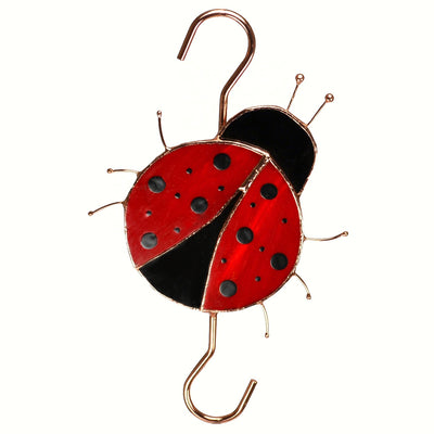 Lady Bug Stained Glass Hanging Hook