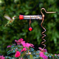 Flower Pot Copper Hummingbird Feeder