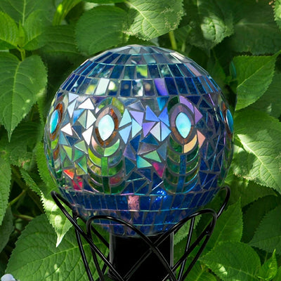 Translucent Peacock Mosaic Gazing Globe 10 inch