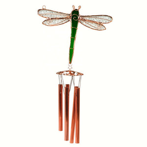 Green Dragonfly Glass Wind Chime