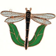 Black Dragonfly Stained Glass Suncatcher