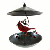 Cardinal w/Holly Bistro Bird Feeder