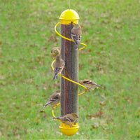 Spiral Finch Tube Bird Feeder Yellow