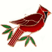 Cardinal Stained Glass Suncatcher