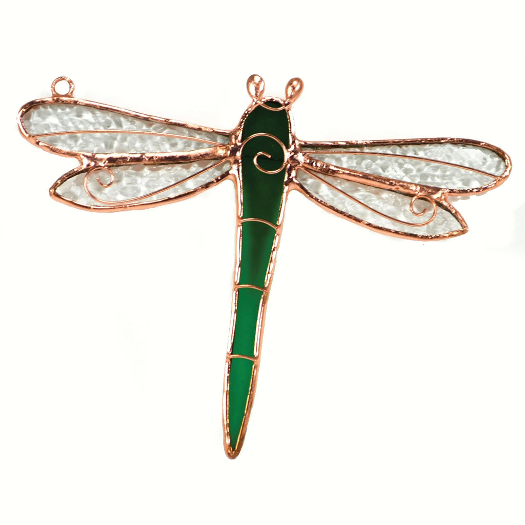 Green Dragonfly Stained Glass Suncatcher