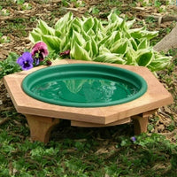 Mini Garden Cedar Bird Bath Green