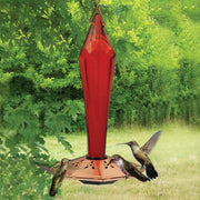 Faceted Glass Ruby Hummingbird Feeder - Momma's Home Store