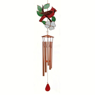 Cardinal Stained Glass Wind Chime 40