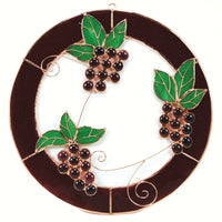 Grape Clusters Stained Glass Window Panel