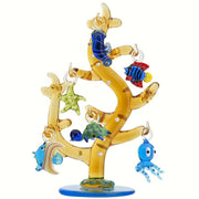 Glass Tree w/Sea Life Ornaments 6 inch