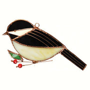 Chickadee Stained Glass Suncatcher