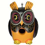Owl Fall Colors Wooden Birdhouse