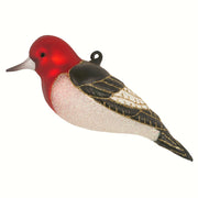 Red Headed Woodpecker Glass Ornament