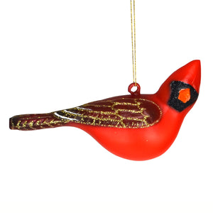 Male Northern Cardinal Glass Ornament