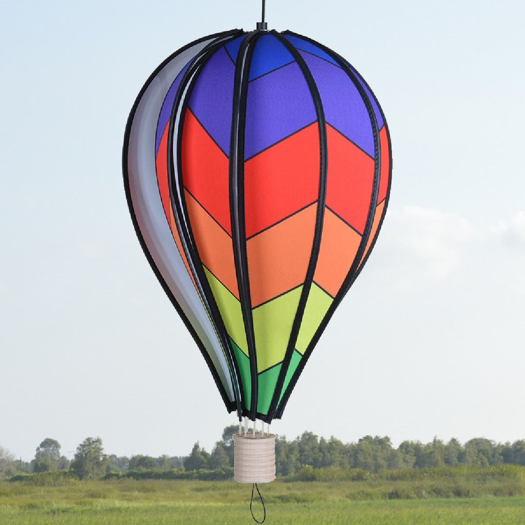 Chevron Rainbow Hot Air Balloon Spinner 18 inch