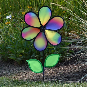 Jewel Flower Wind Spinner w/Leaves