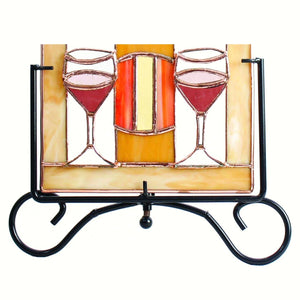 Stained Glass Display Stand Square Black 6.8"