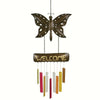 Welcome Butterfly Glass Wind Chime
