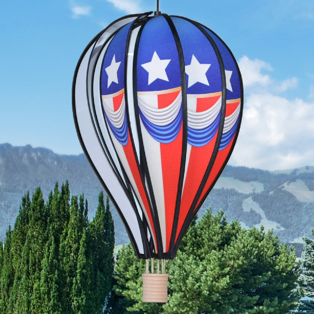 Vintage Patriotic Hot Air Balloon Spinner 18 inch