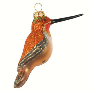 Rufous Hummingbird Glass Ornament