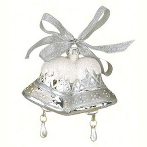 Merry Bells Silver Glass Ornament