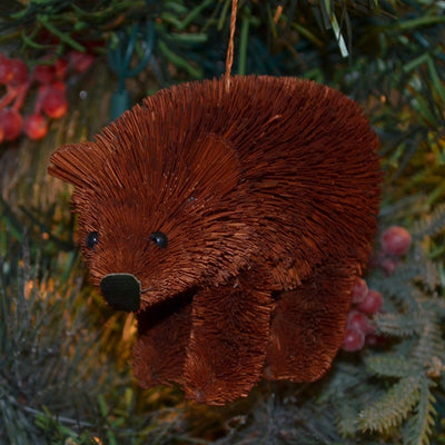 Brown Bear Bristle Brush Ornament