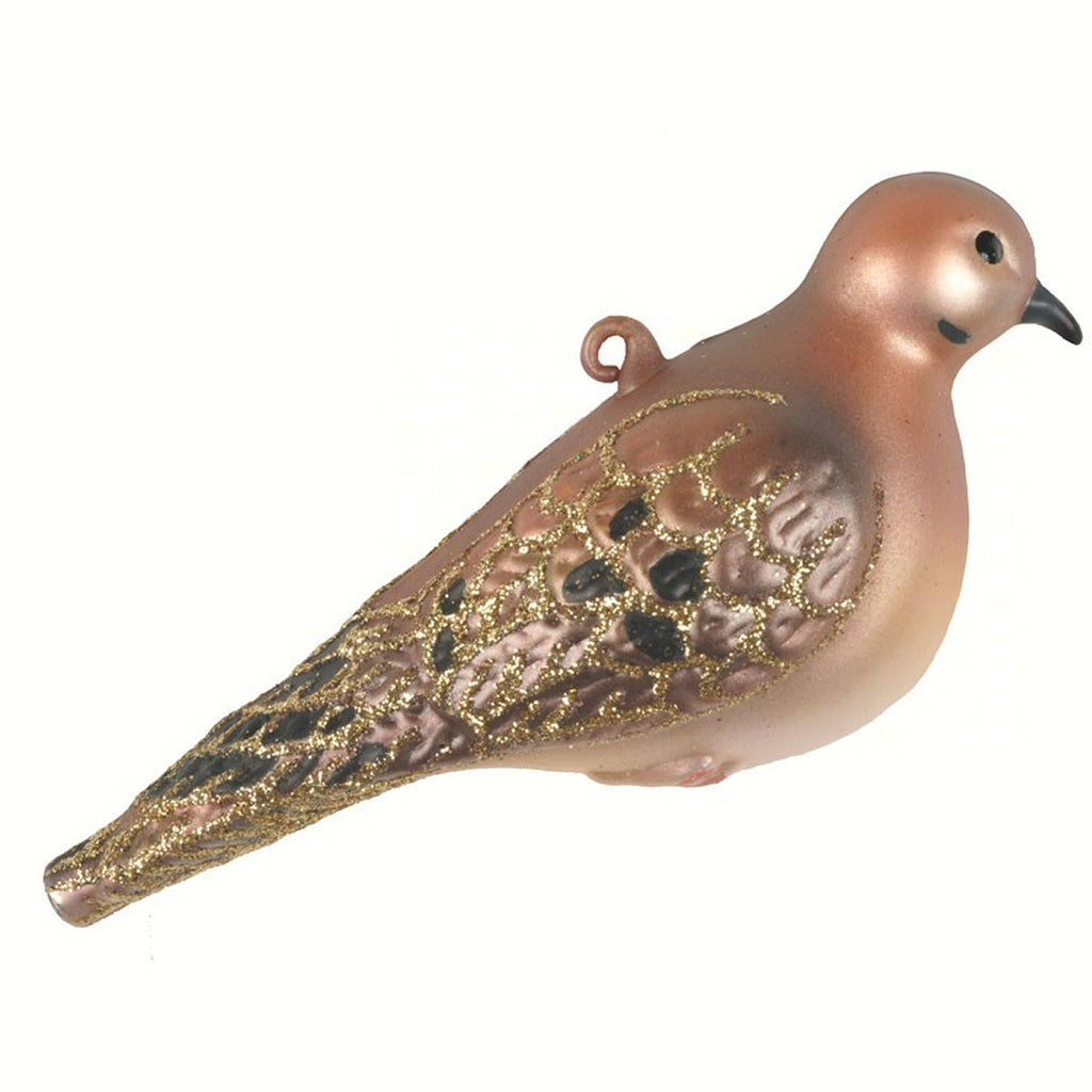 Mourning Dove Glass Bird Ornament