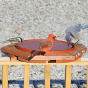Heated Mini Cedar Deck Mount Bird Bath