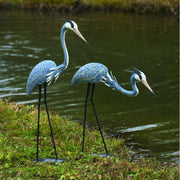 Steel Herons Garden Sculptures Set of 2 - Momma's Home Store