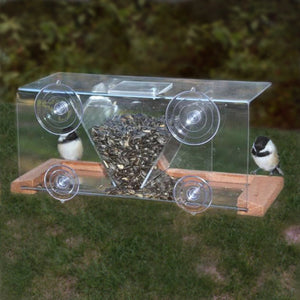 Deluxe Hopper Window Bird Feeder w/Perch