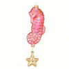Twinkle Seahorse Pink Glass Ornament