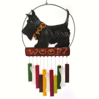 Woof Scottie Glass Wind Chime