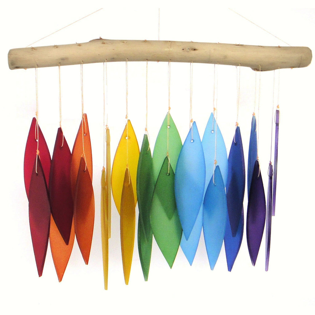 Rainbow Leaves Glass Wind Chime - Momma's Home Store
