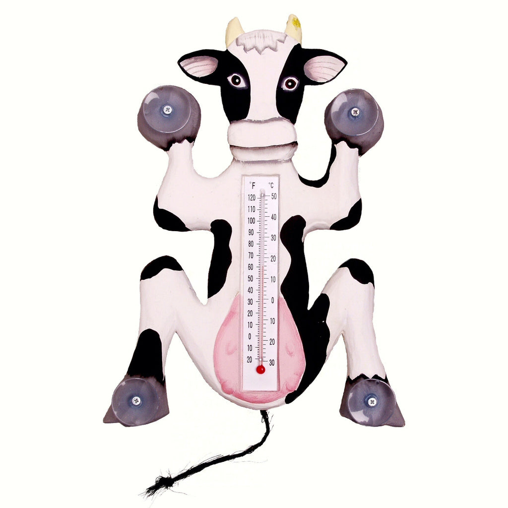 Climbing Cow Window Thermometer Small