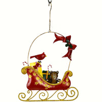 Cardinal & Bow Sleigh Hanging Decoration