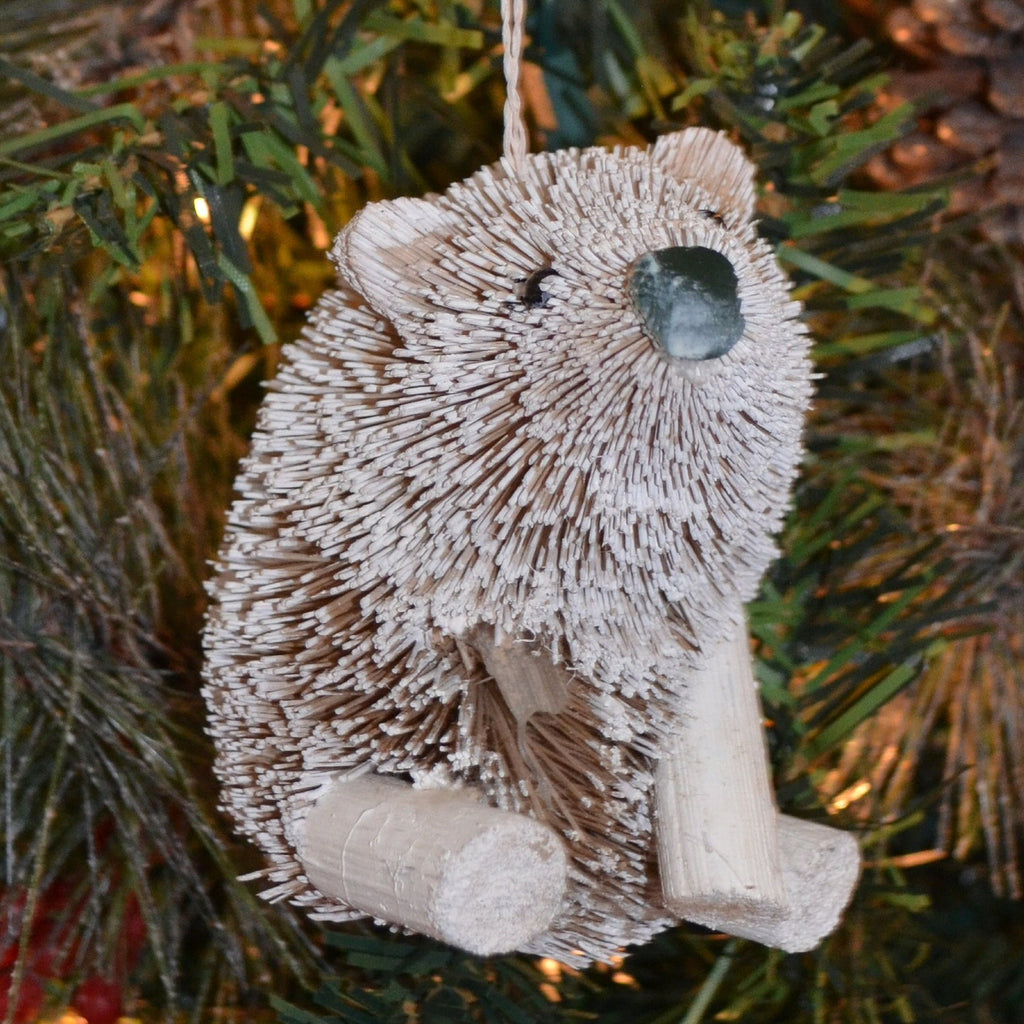 Polar Bear Bristle Brush Ornament